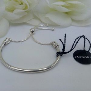 Auth Pandora Silver sliding bangle bracelet